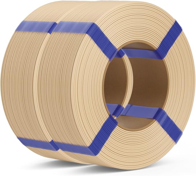 PLA Basic Refill Filament 1.75mm, No Spool 3D Printer Filament, Dimensional Accuracy +/- 0.02mm, Fits for Most FDM 3D Printers, 2KG Beige