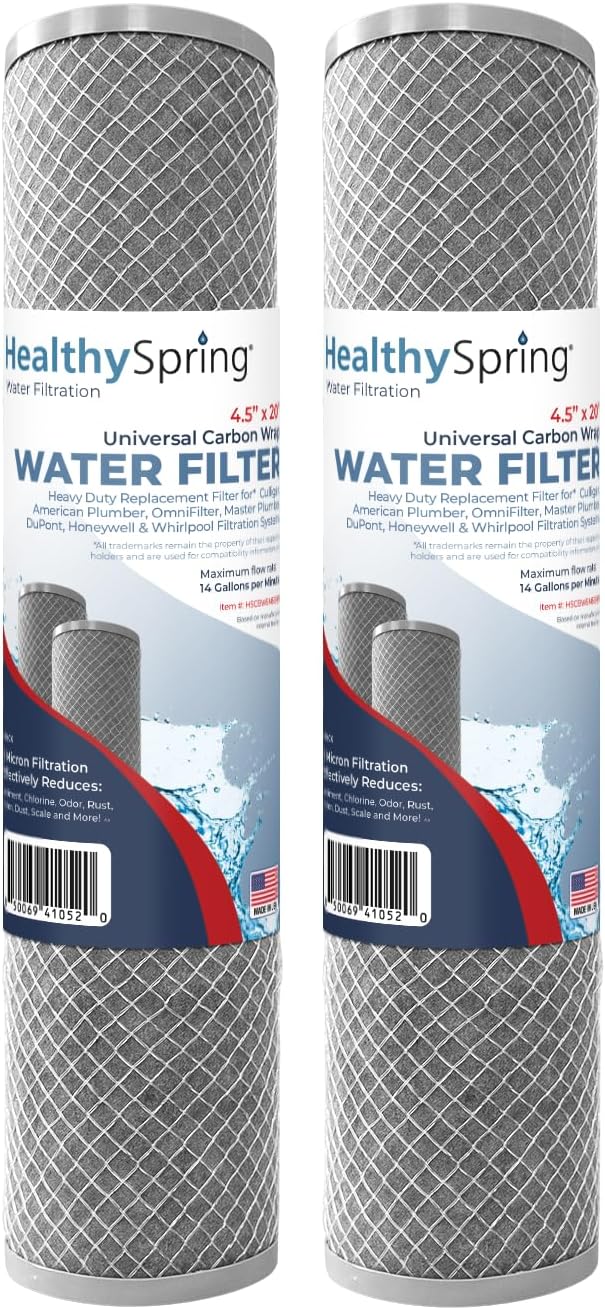 American Made, 5 Micron Dual Purpose Sediment and Carbon Water Filter Cartridge Compatible with NCP-20BB 155382-43, Made in USA, 2-Pack