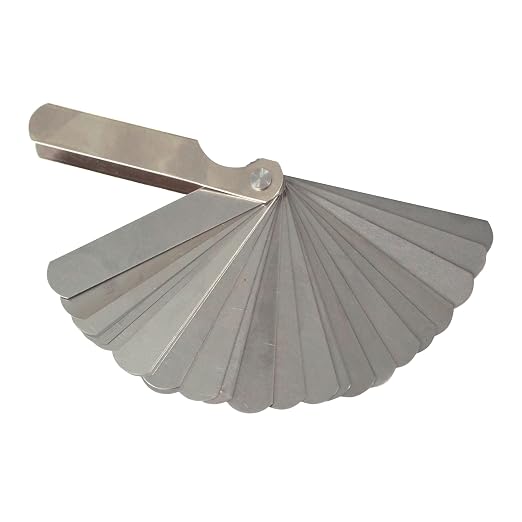 Made in USA | Unipec Feeler Gauge, English & Metric Thickness Gage, 26 Number of Leaves, 0.0015" to 0.025" (0.038 to 0.889 mm) Size of Leaves, Straight Blade 1/2" Width at Tip
