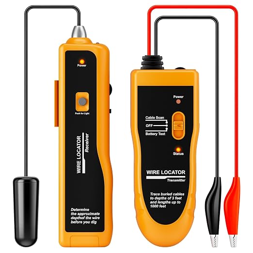 F02 Underground Wire Locator & Fault Finder, Buried Cables with Earphone, Fast Break/Short Detection for Dog Fence & Irrigation Wires