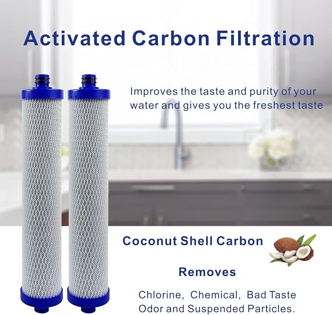 R.O. Pre/Post Carbon Filter Set Compatible for Sears Kenmore 38476 Reverse Osmosis Replacement Filters and Whirlpool WHER 12 & 18 RO System,without membrane