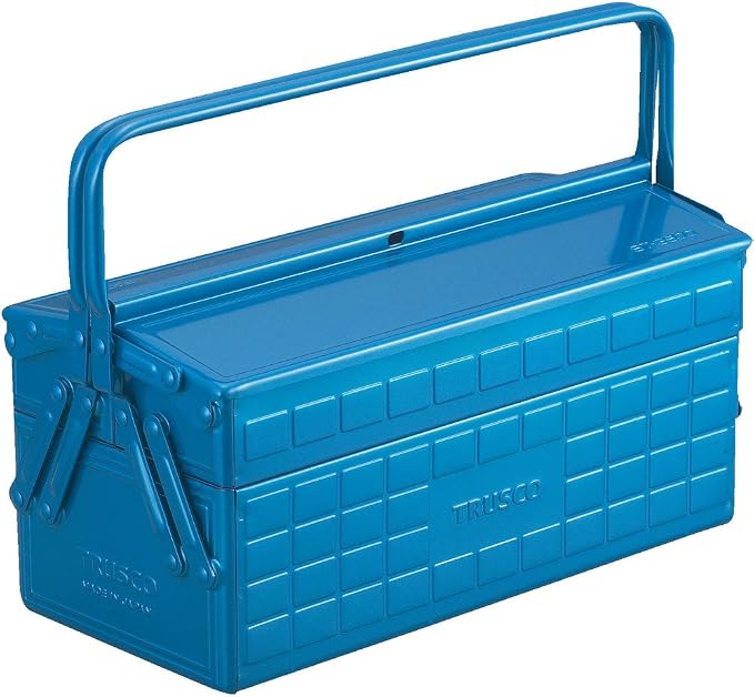 TRUSCO ST-3500-B 2-Tier Tool Box, 13.8 x 6.3 x 10.2 inches (350 x 160 x 260 mm), Blue