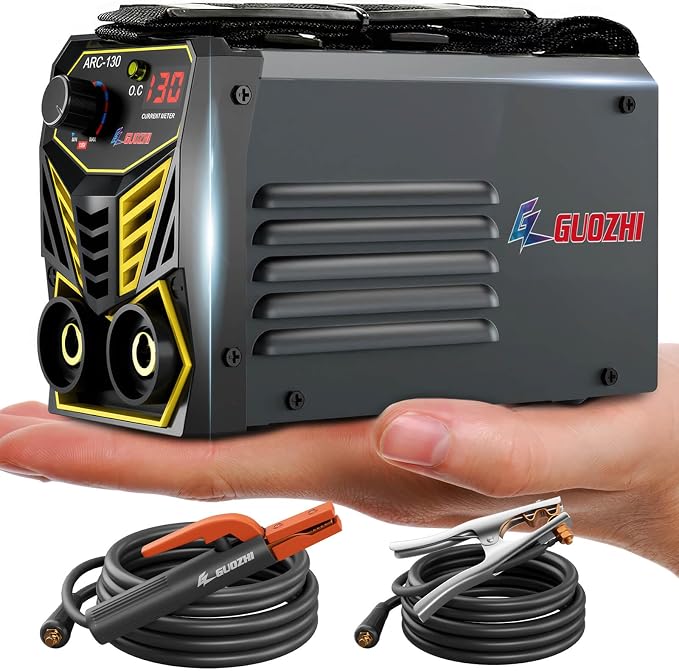 GZ GUOZHI Mini Stick Welder,Small and Portable, 110V 130A ARC MMA Welding Machine with Electrode Holder Cable & Work Clamp, IGBT Inverter Welder Digital Display, Welders Nomanlly at -68°F