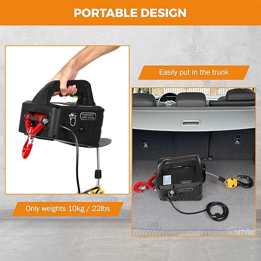 BEAMNOVA 1543lbs Portable 3-in-1 Electric Hoist Wireless Remote Control 110V 120 Volts 700kg Winch Crane Machine Hook Pulley System with Gloves