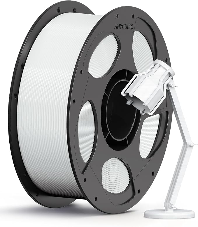 ANYCUBIC PC Filament 1.75mm, Tough and Long-Lasting Polycarbonate 3D Printer Filament, Accuracy +/- 0.02mm, Fit Most FDM 3D Printer, 1KG Spool, White