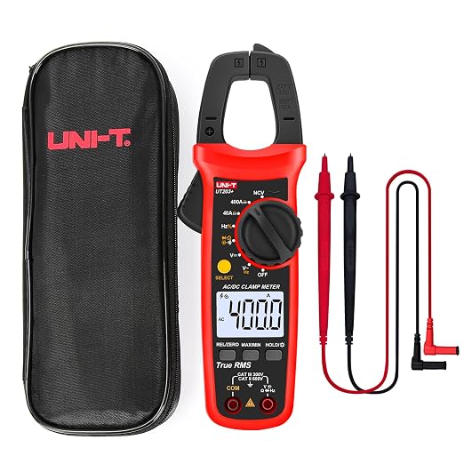 UNI-T Digital Clamp Meter UT203+, AC Current True RMS HVAC Volt Amp Ohm Meter Clamp On Multimeter, Auto Ranging 4,000 Counts NCV AC DC Voltage Frequency Resistance Capacitance Continuity Diode Tester
