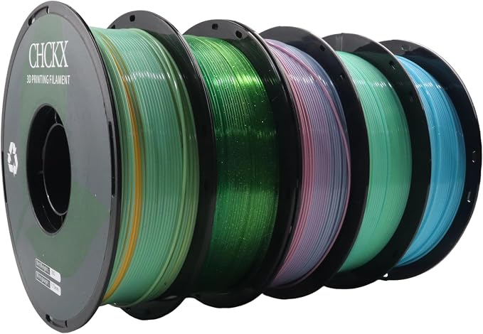 PETG Rainbow 3D Printer Filament Bundle, 10 Rolls Dimensional Accuracy +/- 0.03 mm, 1kg Spool(2.2lbs), 1.75 mm Fit for Most 3D Printers,10 Different Rainbow Colors