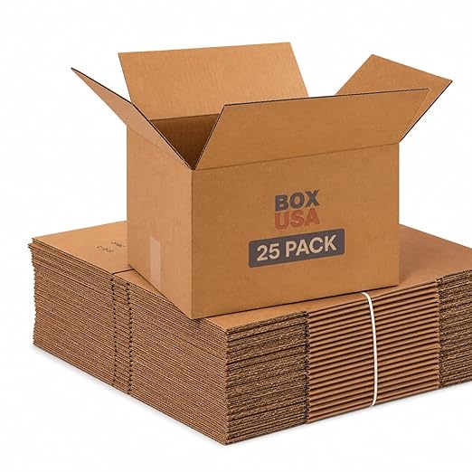 Box USA Moving Boxes 15"L x 12"W x 10"H (25-Pack) Medium - Corrugated Cardboard Box for Shipping, Mailing, Packing, Packaging and Storage