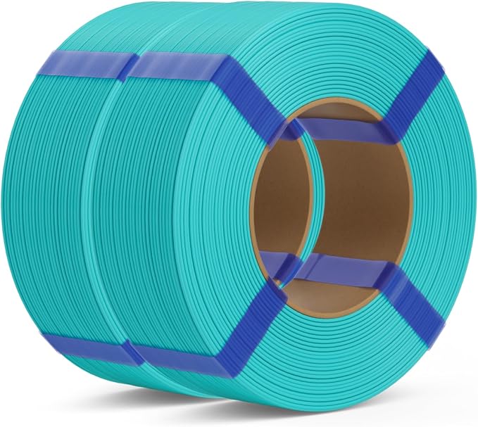 PLA Basic Refill Filament 1.75mm, No Spool 3D Printer Filament, Dimensional Accuracy +/- 0.02mm, Fits for Most FDM 3D Printers, 2KG Turquoise