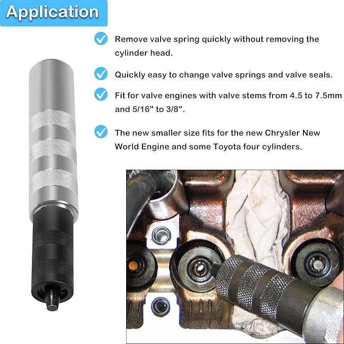 36050 Valve Keeper Remover and Installer Tool Kit Valve Spring Compressor & Retainer Removal and Install Tool for 4.5mm to 7.5mm and 5/16" to 3/8"