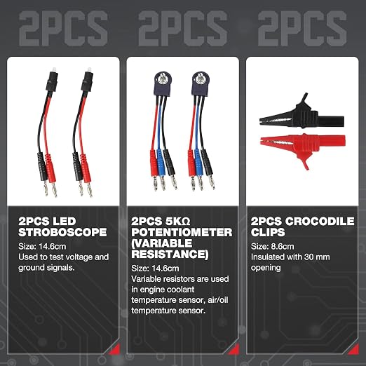 Multimeter Test Leads Kit 114PCS Multimeter Leads Kit Multi Function Electrical Back Probe Kit Efficient Automotive Circuit Test Leads Kit Relay Wire Terminal Test Diagnostic Tool with Alligator Clips