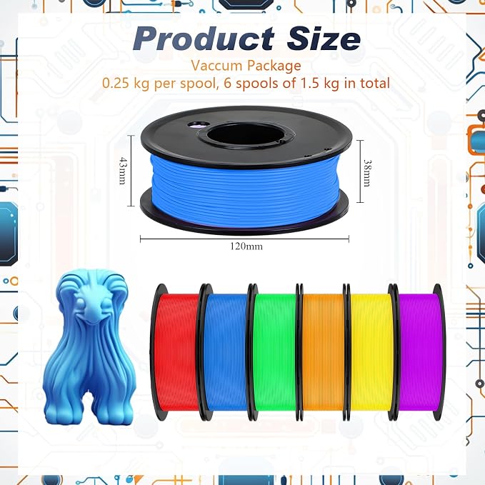 Pangda 3D Printer Filament Pla Bundle 1.75mm Multicolor, ±0.02mm Dimensional Accuracy, 3D Printing Filament for DIY Projects, Holiday Crafts(1.5 kg,Glow Color)