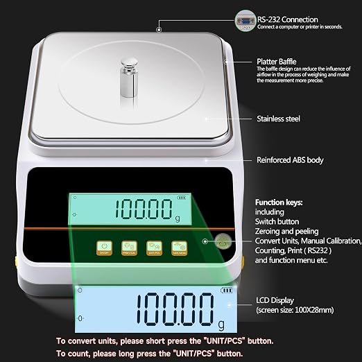 Lab Balance Scale 3000gx0.01g High Precision Electronic Digital Analytical Balance Gram Scale