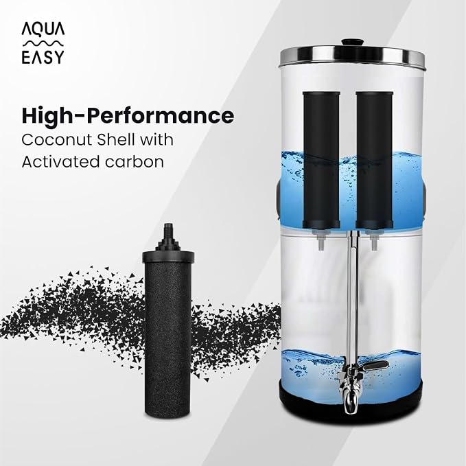 AquaEasy BB9 Activated Carbon Water Filter Candle (Pack of 2) Replacement Gravity Water Filter Candle Compatible With Gravity Filter System