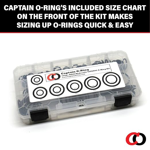 Captain O-Ring - ORB BOSS Hydraulic SAE 900 O-Ring Seal Kit (Viton/FKM 90-160 Piece Kit)