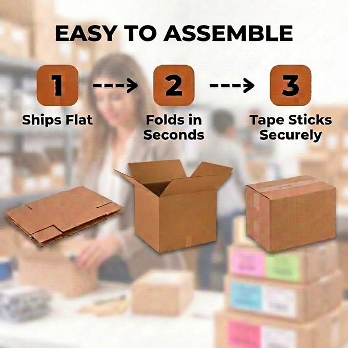 Box USA Cube Shipping Boxes 18"L x 18"W x 18"H (20-Pack) - Medium Corrugated Cardboard Packaging Boxes for Shipping, Packing, Moving, and Storage at Home, Office, or Business