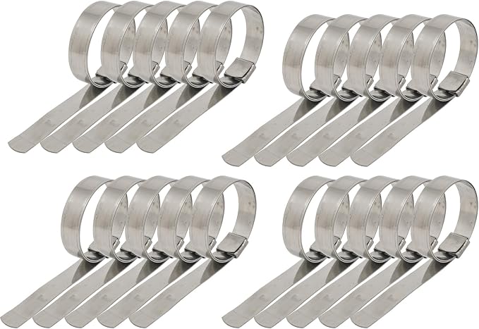 5/8" W x 0.025" Th x 2-3/4" Di (20 Pack) Center Punch Clamp band hose clamps 201 stainless steel