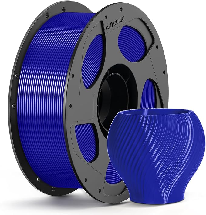 ANYCUBIC PETG Filament 1.75mm, 3D Printer Filament, Dimensional Accuracy +/- 0.02mm, Exceptional Toughness, Print with Most FDM 3D Printers, 1KG Reusable Spool, Blue