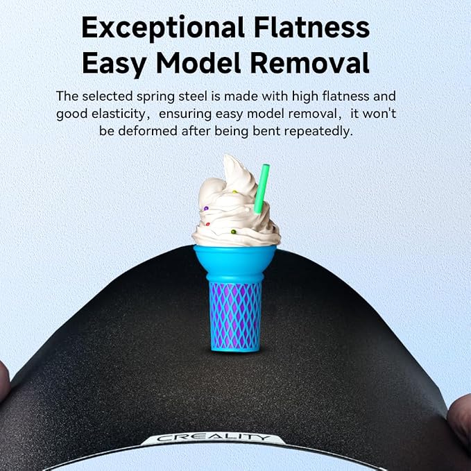 Creality Official K2 Plus Build Plate Frosted PEI Sheet, 370x370mm Flexible Spring Surface Excellent Heat Resistance Easy Model Removal 3D Printer Platforms for K2 Plus(Without Magnetic Base)