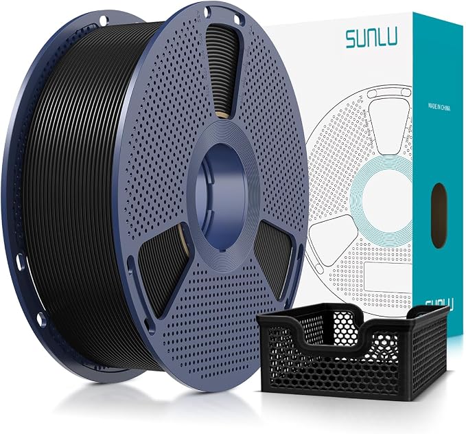 SUNLU Upgrade PLA+2.0 3D Printer Filament, High Speed PLA Plus Filament 1.75mm, 30mm/s - 600mm/s Print Range, Tougher and Stronger, Dimensional Accuracy +/-0.02mm, 1KG Spool(2.2lbs), Black