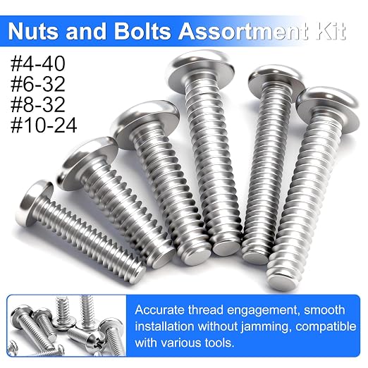 730Pcs Machine Screws Nuts and Bolts Assortment Kit, 304 Stainless Steel Bolts 16 Sizes #4-40#6-32#8-32#10-24 Phillips Pan Head Hardware Screws Assortment Kit with Nuts and Washers