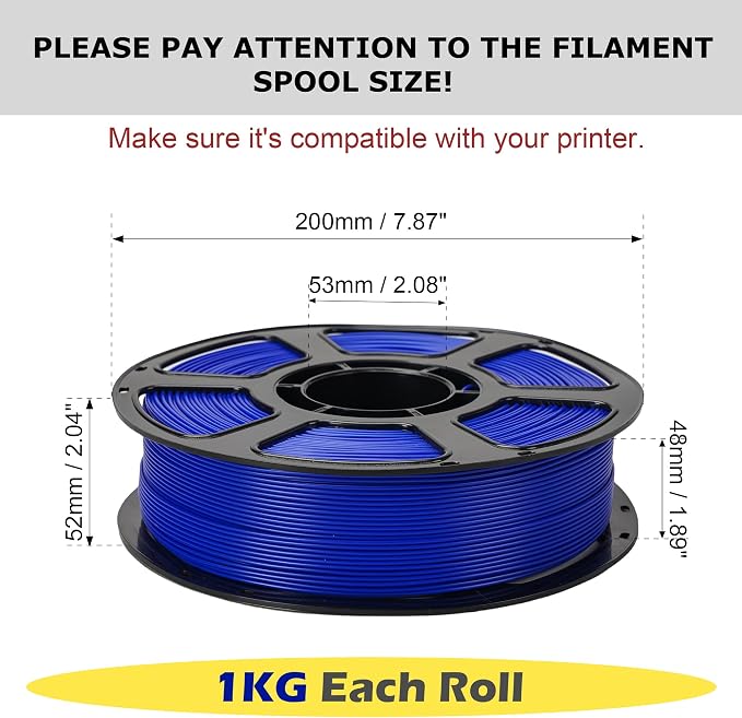 PLA+ Filament 1.75mm Bundle 6KG, 3D Printer PLA Plus Filament Set, Dimensional Accuracy +/- 0.02mm, Individually Vacuum Packed, 3D Printing Filament Pack, 6 Spools 1KG Each