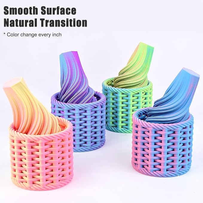 OVV3D Matte PLA 3D Printer Filament Bundle, Tri & Dual Color Filament 1.75mm Pack, Multi Color Change 3D Printing Filament for Most FDM 3D Printer, 4 Spools 200g Each