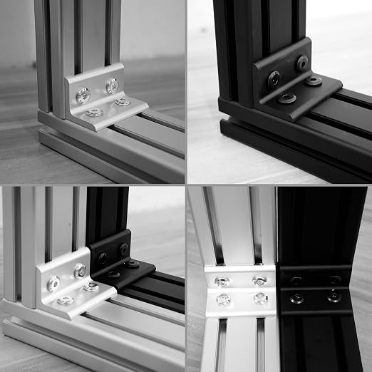 4080 Corner Bracket Connector Set for 4080 8080 Aluminum Extrusion Accessories 6Set(Black L)