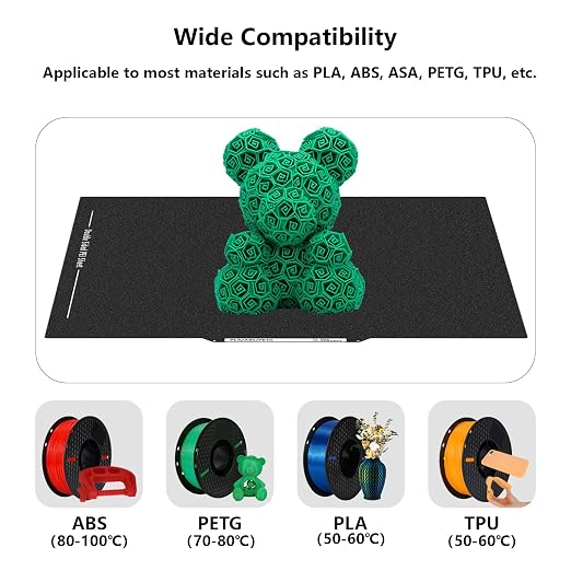 Upgraded Neptune 4 Max Double Sided PEI Build Plate, 3D Printer Black Textured PEI Platform for Elegoo Neptune 3 Max, Kobra 2 Max 430x430mm