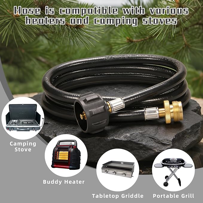 High Intensity Propane Torch Head with 5FT Hose, Trigger Start Gas Torch for Propane, Map and Mapp Tank, Propane Torch Kit, Mapp Gas Torch for Ignite, Cooking, Welding (Not Included Gas Tank)