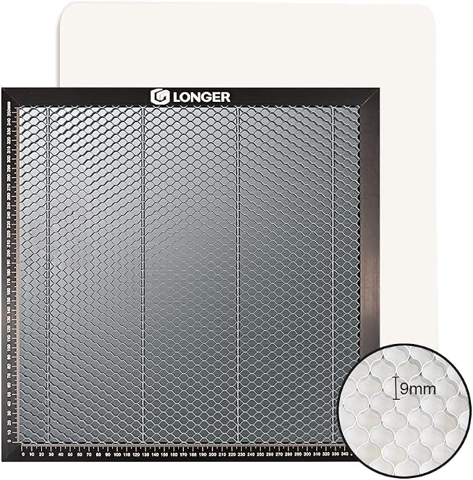 Longer Honeycomb Working Table, 15.7"x 15.7"x 0.86" Honeycomb Working Bed for CO2 or Diode Laser Engraver Cutting Machine, Fast Heat Dissipation with Aluminum Plate for Table-Protecting