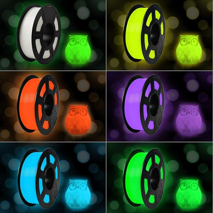 SUNLU Glow in The Dark PLA Filament, Neatly Wound Luminous PLA 3D Printer Filament 1.75mm Dimensional Accuracy +/- 0.02mm, Fit Most FDM 3D Printers, 1kg Spool (2.2lbs), (Green PLA, Glow Green)