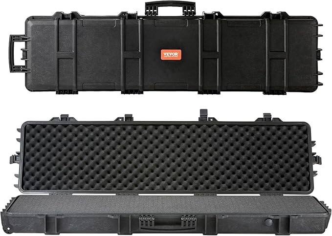 VEVOR Rifle Case, Rifle Hard Case with 4 Layers Fully-protective Foams, Lockable Hard Gun Case with Wheels, IP67 Waterproof & Crushproof, for Rifles or Shotguns