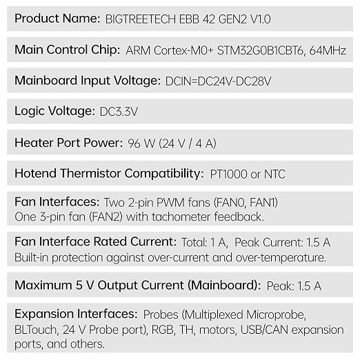 BIGTREETECH EBB 42 GEN2 Extruder Breakout Adapter Board Support CAN & USB Communication for Nema14 42mm Stepper Motor