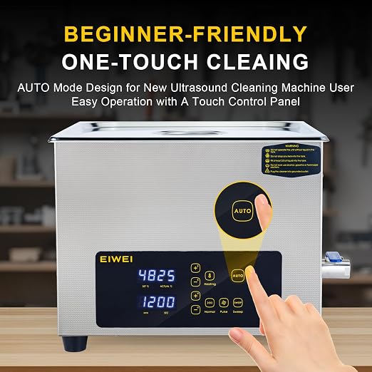 15L Ultrasonic Cleaner, One-Touch Cleaning, Heating, Dual-Frequency, Sweep Frequency, Touch Ultrasonic Cleaning Machine for Labs,Carburetor,Jewelry,Dentures,Automotive Parts