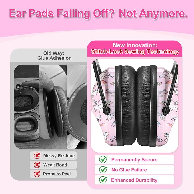 ZOHAN Kids Ear Protection 2 Pack, Hearing Protection Safety Ear Muffs for Children Have Sensory Issues, Adjustable Noise Reduction Earmuffs for Concerts, Fireworks, Air Shows (Nebula&Unicorn)