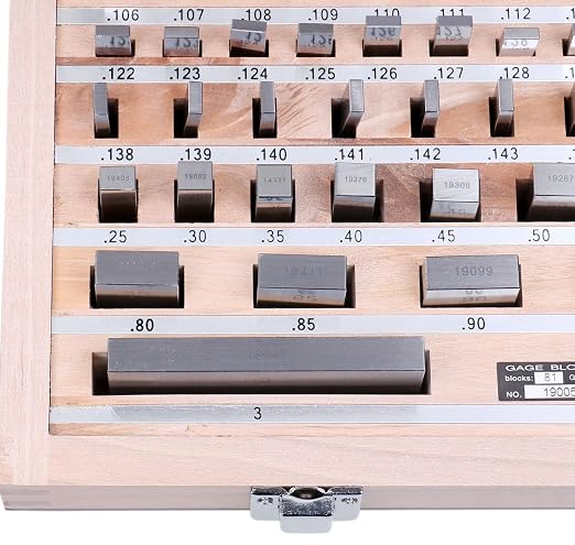 Accusize Steel Gage Block Set, Grade AS-2, 81 Pc, P900-S583 | ASME B89.1.9-2002, Hardened Steel, Corrosion-Resistant, with Certificate of Inspection