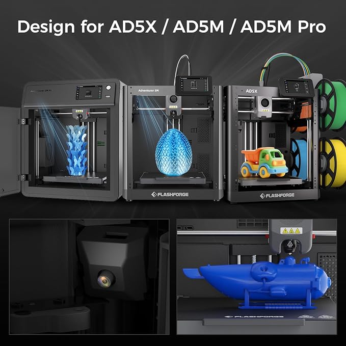 Official Original FLASHFORGE AD5M Camera Smart Kit, AD5X 3D Printer Camera | Real-Time Monitoring of Printing,FDM 3D Printer Cameras, For Flashforge AD5X, Adventurer 5M and Adventurer 5M Pro