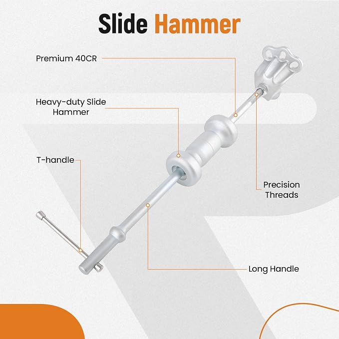 maXpeedingrods 10-Way Slide Hammer Puller Set Front Wheel Hub Bearing & Rear Wheel Axle Remover Puller Set