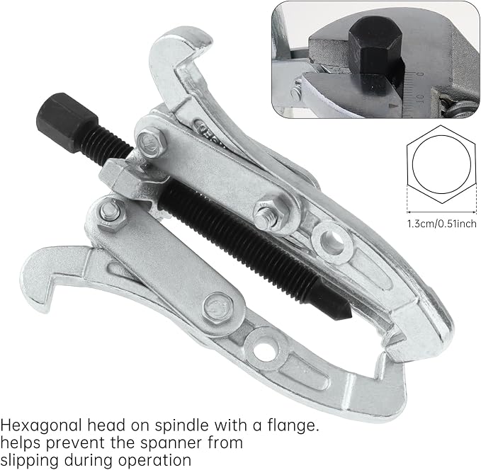ChgImposs 4 Inch 3-Jaw Gear Puller, 2 Jaw 3 Jaw Puller for Pulley Gears Bearings and Flywheels, Heavy Duty Pulley Puller with Reversible Jaws, High Carbon Steel Removal Tool Bearing Puller Tool