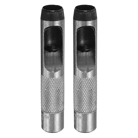 HARFINGTON 2pcs Leather Round Hole Punch, 14mm Hollow Hole Puncher Cutter Carbon Steel Circle Hole Punching Cutting Tool for Belt/DIY Leather Craft