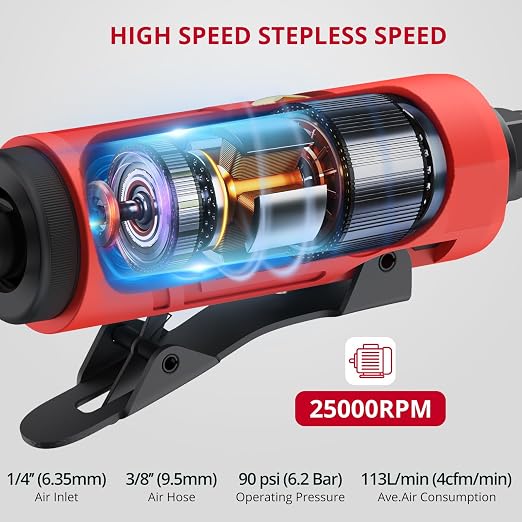 XUNTOP Professional Machining Kit: 0.03" Dial Test Indicator with Magnetic Base & 25000Rpm Air Die Grinder, Essential for Precision Measurement and Polishing on Lathe, CNC, 3D Printer