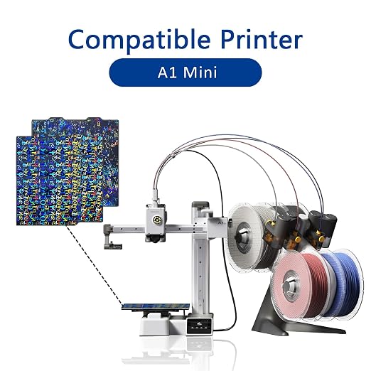 HzdaDeve Double Sided Build Plate for A1 Mini Print Bed 183.5X183.5MM Spring Steel Flexible Platform Light Beam H1H Phantom Heated Board for A1 Mini 3D Printer Accessories (Alphabet+Number)