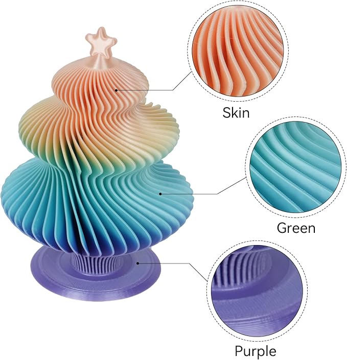 Silk Rainbow PLA 3D Printer Filament, 1KG Spool(2.2lbs) 1.75mm PLA Fast Color Change 3D Printing Material, Multicolor PLA,Gradient Filament for Most FDM 3D Printers,Ice Cream Color