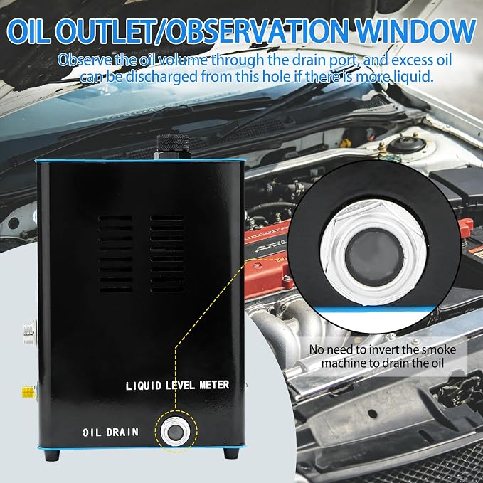 Automotive Smoke Leak Detector, Smoke Machine with Built in Air Pump Pressure Gauge, 12V DC Smoke Leak Detector, Diagnostic Leak Tester Tools for Car, EVAP, Vacuum, Fuel and More Leak Testing