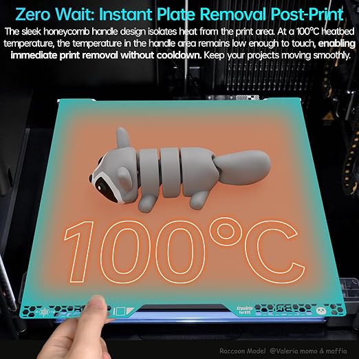 BIQU CryoGrip Pro Glacier Build Plate for Bambu-Lab H2C A2L 3D Printer, Low Temperature Printing, Double-Sided Spring Steel Sheet, Print Area 350x325mm, 1 Piece