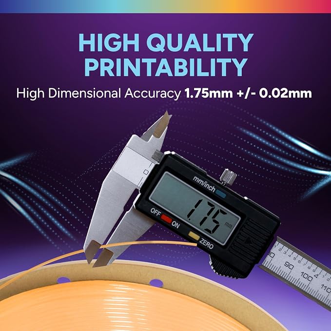 OVERTURE High Speed TPU 95A Flexible 3D Printer Filament 1.75mm | High Elasticity & Durability Filament,1kg Spool(2.2lbs),Fit Most FDM Printer(HS TPU Luminous Orange)