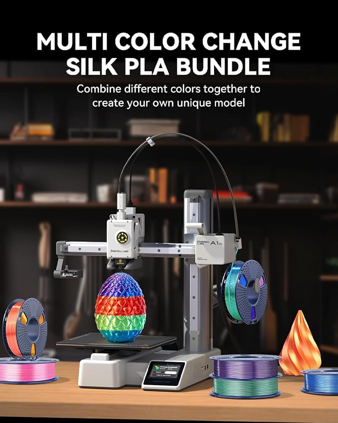 JAYO Silk Dual & Tri-Color PLA Filament 1.75mm Bundle, Multi-Color Shiny 3D Printer Filament Set, Smooth Glossy Finish, Easy to Print, No Clog, 250g Spool, 8 Rolls, 2kg in Total