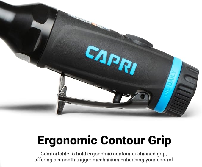 Capri Tools 1/4 in. 1 HP Air Straight Die Grinder, 12 in. Extra Long Neck