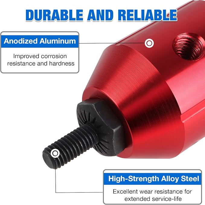 YUZES Rivnut Tool Adapter for Cordless Drill Electric- Newly Labor Saving Rivet Nut Gun Kit with 13 Mandrels & 260 Rivet Nuts, Professional Rivnut Gun Kit with Carrying Case (Rivet Nut Tool-30-R1)